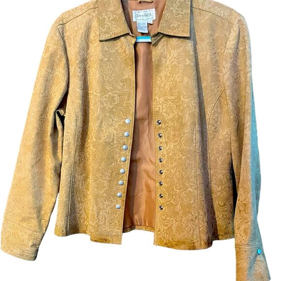 “Embossed” Suede Jacket Size L - Picture 1 of 5